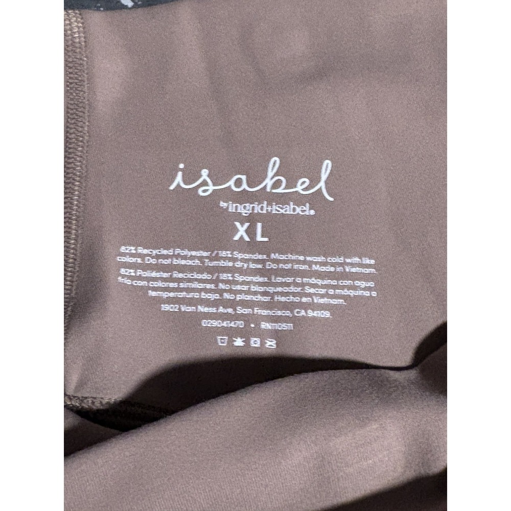 Ingrid & Isabel Maternity High Rise Over Belly Active Bike Shorts Taupe Size XL - Picture 3 of 5